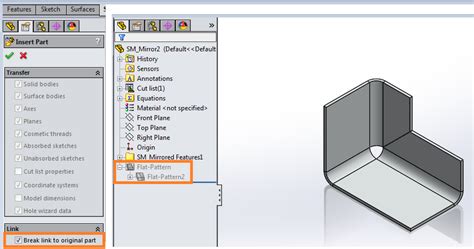 solidworks 2014 mirror sheet metal part|solidworks mirror component not flipped.